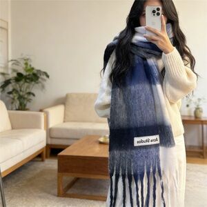Acne Studios Blue and White Scarf
